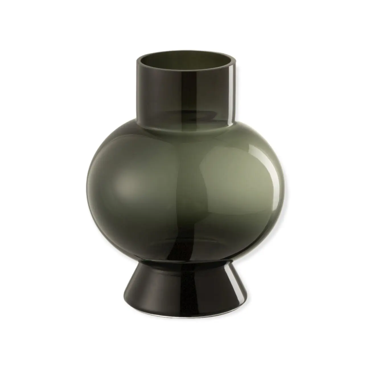VASE BOULE NOIR VERRE SMALL 22x18