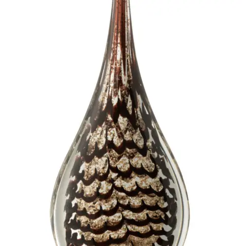 PRESSE-PAPIER GOUTTE VERRE OR/MARRON LARGE