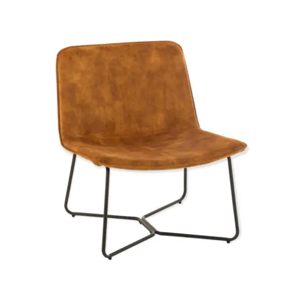 fauteuil en daim ocre Isabel de J-line