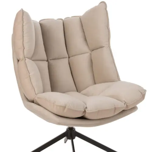 Fauteuil velours fauteuil pivotant en velours beige J-line