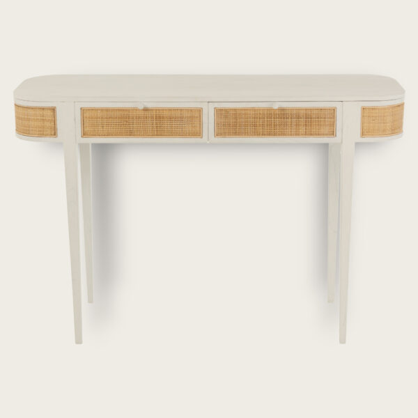 Console Molly bois exotique rotin blanc J-line