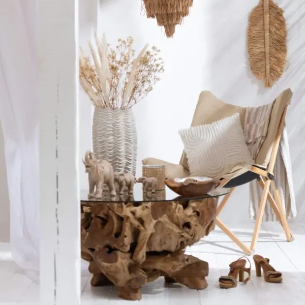 table basse en racines de teck
