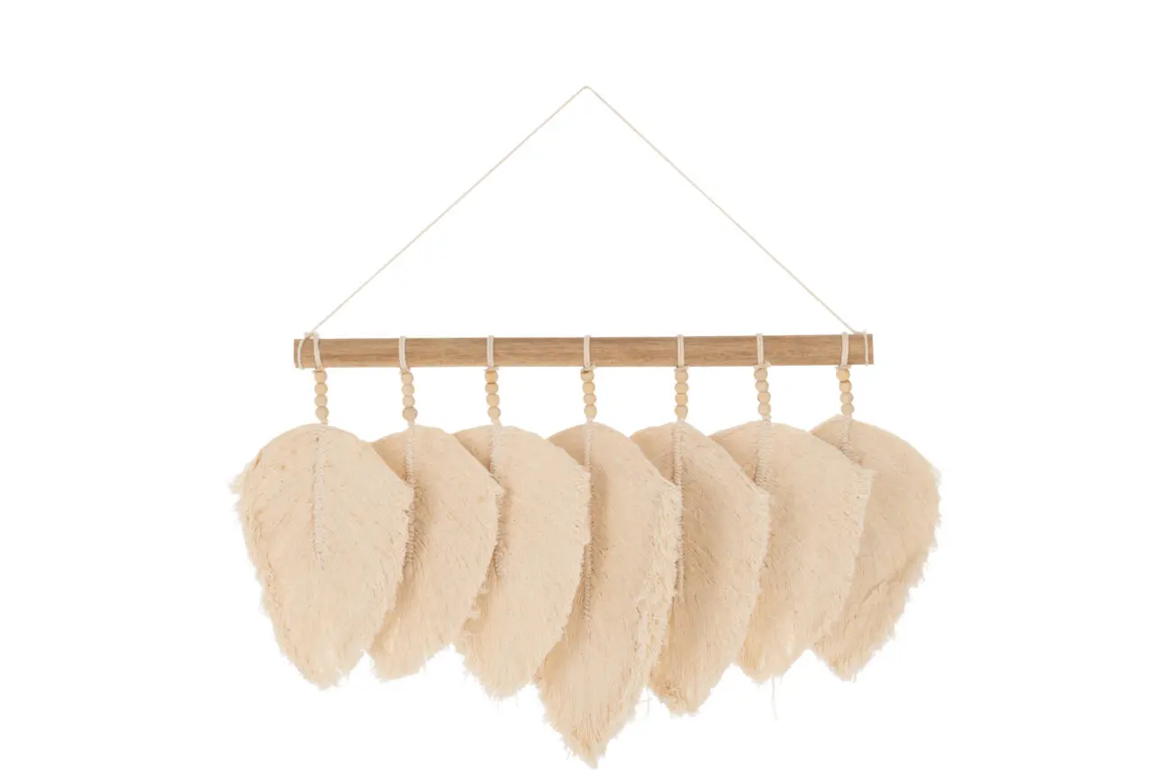 DECO MURALE 7 PLUMES EN COTON NATUREL