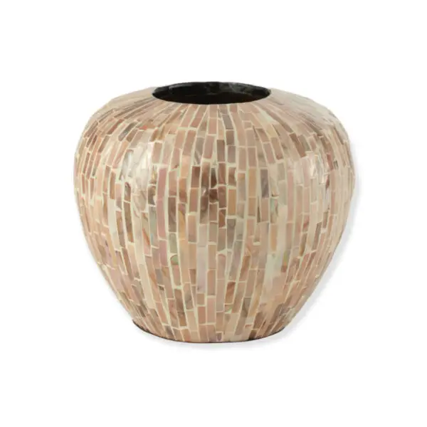 VASE NUYE BOULE MOSAIQUE/BAMBOU BEIGE