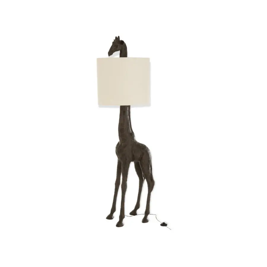 Lampadaire Girafe - Résine - Marron foncé 177x49