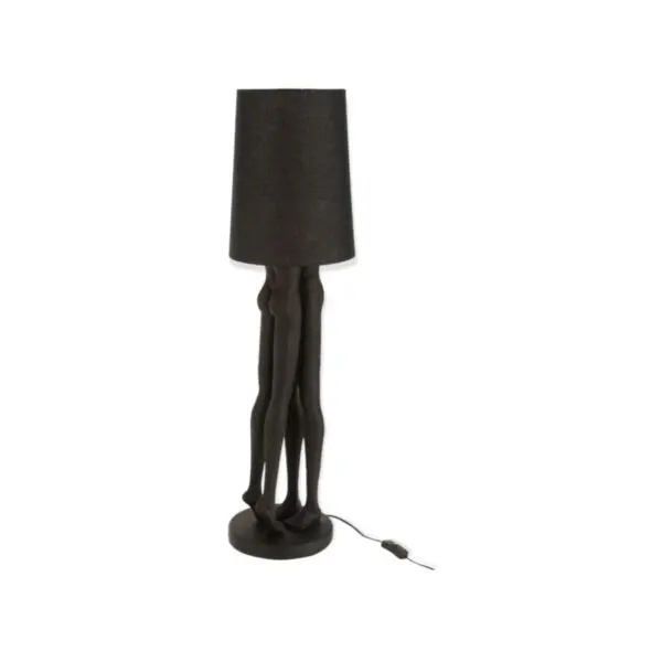LAMPE COUPLE RESINE NOIRE