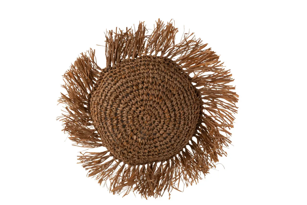 COUSSIN ROND ROTIN RAPHIA MARRON COUSSIN ROND ROTIN RAPHIA MARRON