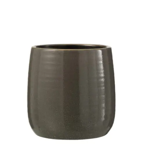 CACHEPOT UNI CERAMIQUE GRIS LARGE
