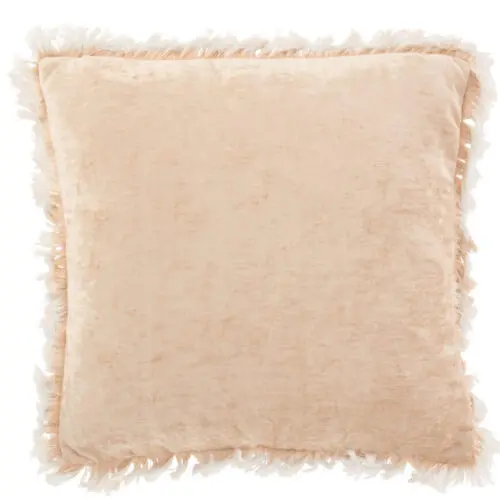 Coussin et plaid Coussin carré franges Amino - polyester - Beige 46x46