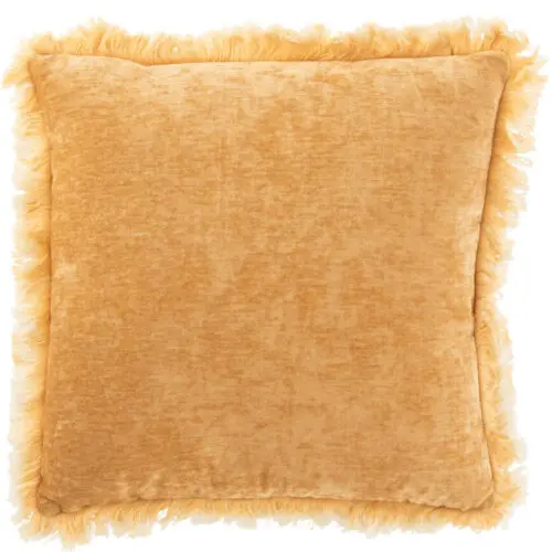 Coussin et plaid Coussin carré franges Amino - polyester - Ocre 46x46