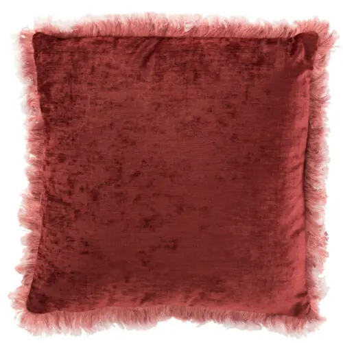 Coussin et plaid Coussin carré franges Amino - polyester - Bordeaux 46x46