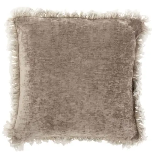 Coussin et plaid Coussin carré franges Amino - polyester - Gris 46x46