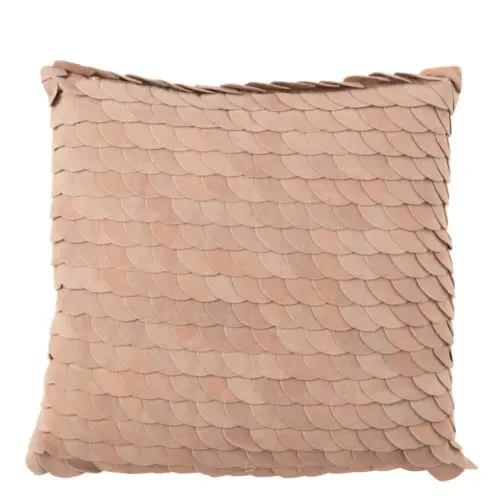 Coussin écailles Cayo - Cuir - Rose 42x42