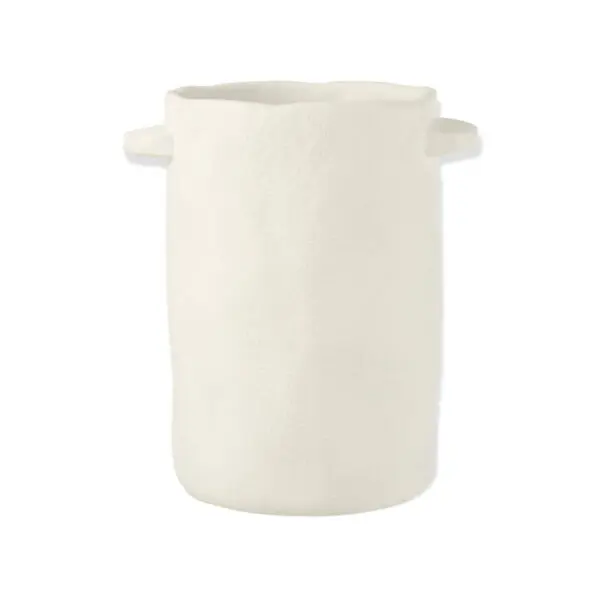 Vase design POT ALLONGE GUSTAVE CIMENT BLANC