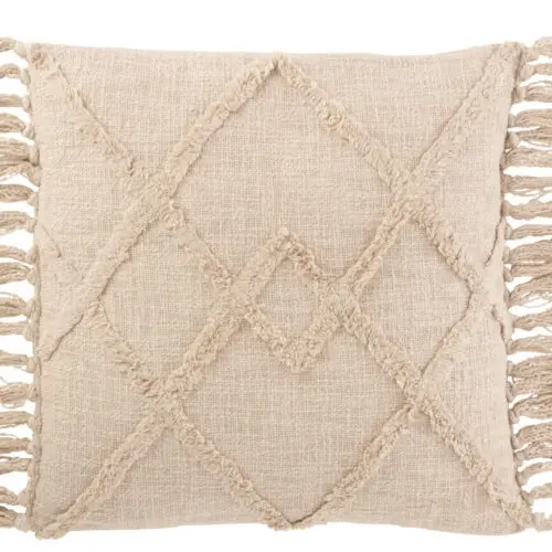 Coussin losanges pompons Emmy - Polyester - Crème 69x48