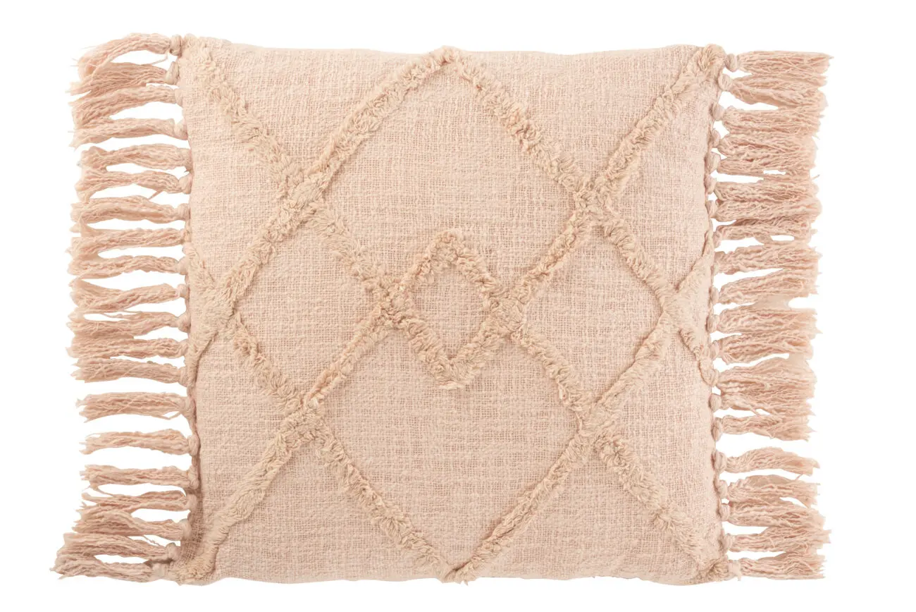 COUSSIN CARRE LOSANGE COTON POLYESTER ROSE