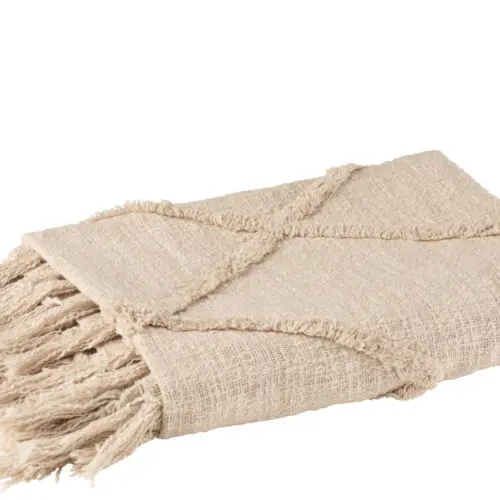 PLAID LOSANGE COTON POLYESTER CRÈME