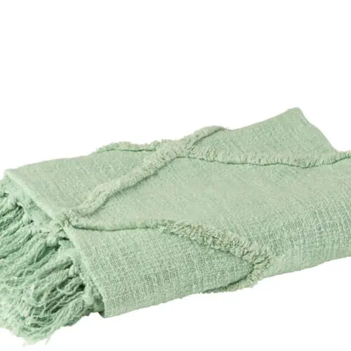 PLAID LOSANGE COTON POLYESTER VERT CLAIR