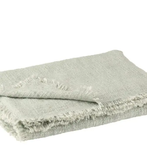 Plaid PLAID FRANGE COTON POLYESTER VERT CLAIR