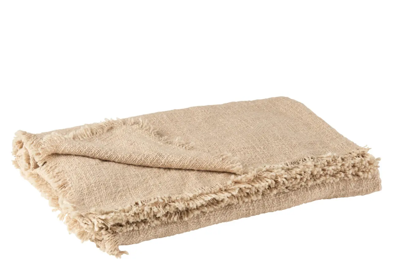 PLAID FRANGE  COTON POLYESTER BEIGE