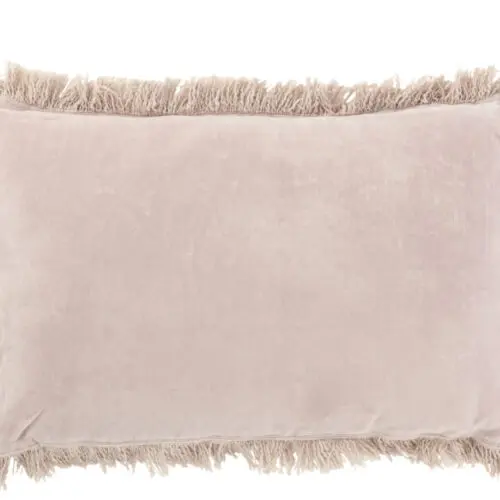 COUSSIN FRANGE COTON VELOURS GRIS