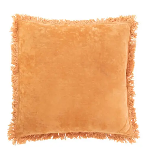 COUSSIN FRANGE COTON VELOURS ORANGE