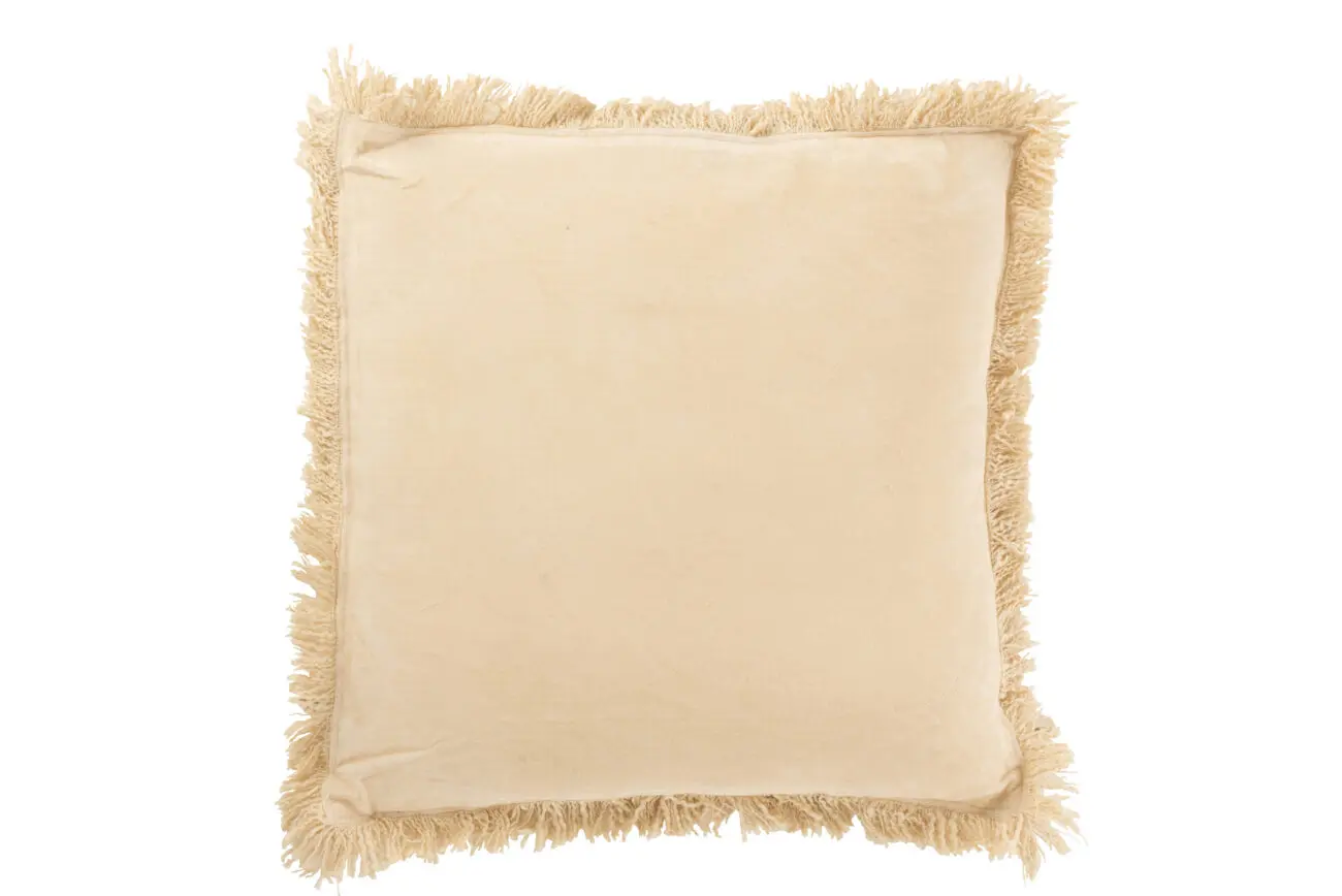COUSSIN FRANGE COTON VELOURS BEIGE COUSSIN FRANGE COTON VELOURS BEIGE