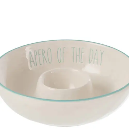 BOL APERITIF EN CERAMIQUE BLANC/BLEU