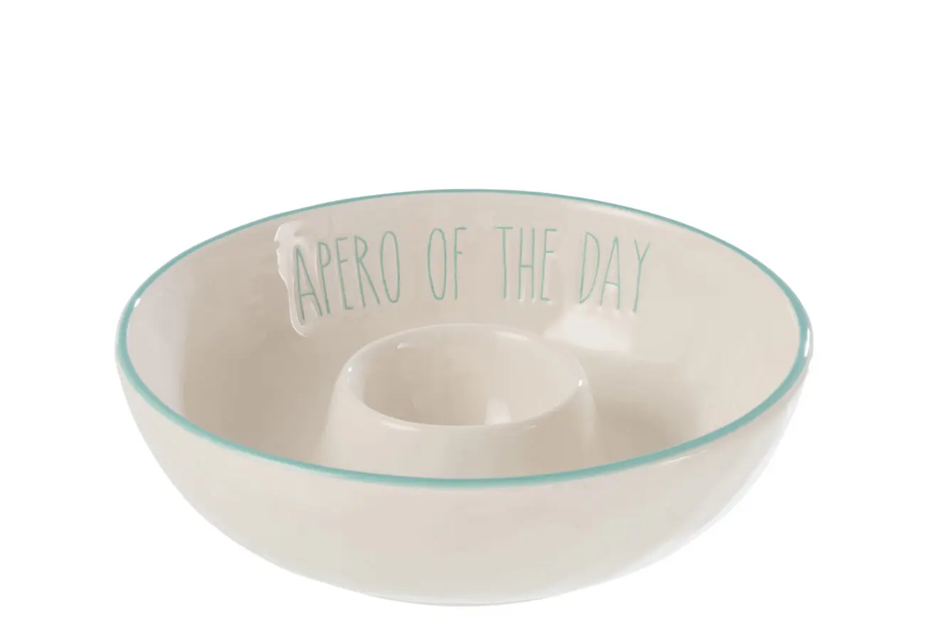 BOL APERITIF EN CERAMIQUE BLANC/BLEU BOL APERITIF EN CERAMIQUE BLANC/BLEU