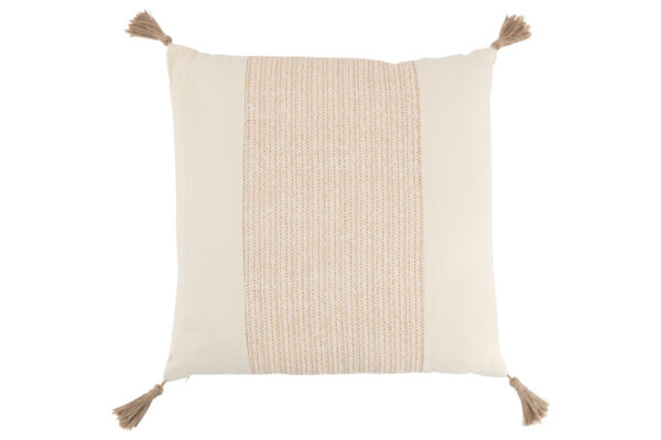 Coussin tissé carré Binta - Polyester - Beige 45x45