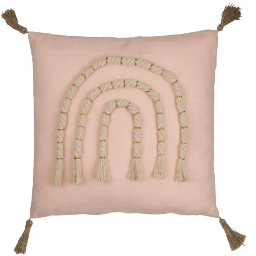 Coussin et plaid Coussin arc-en-ciel Melina - Polyester - Rose 40x40