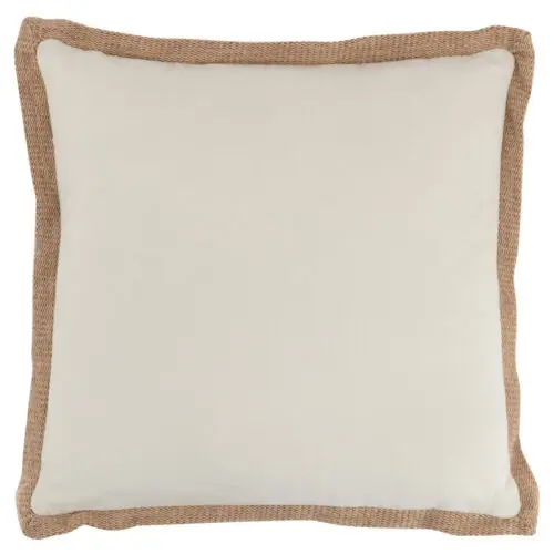 Coussin et plaid Coussin bords tissés Simo - Polyester - Beige 49x49