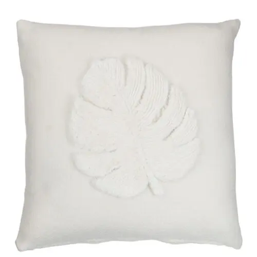 Coussin feuille Filmen - Polyester - Blanc 40x40