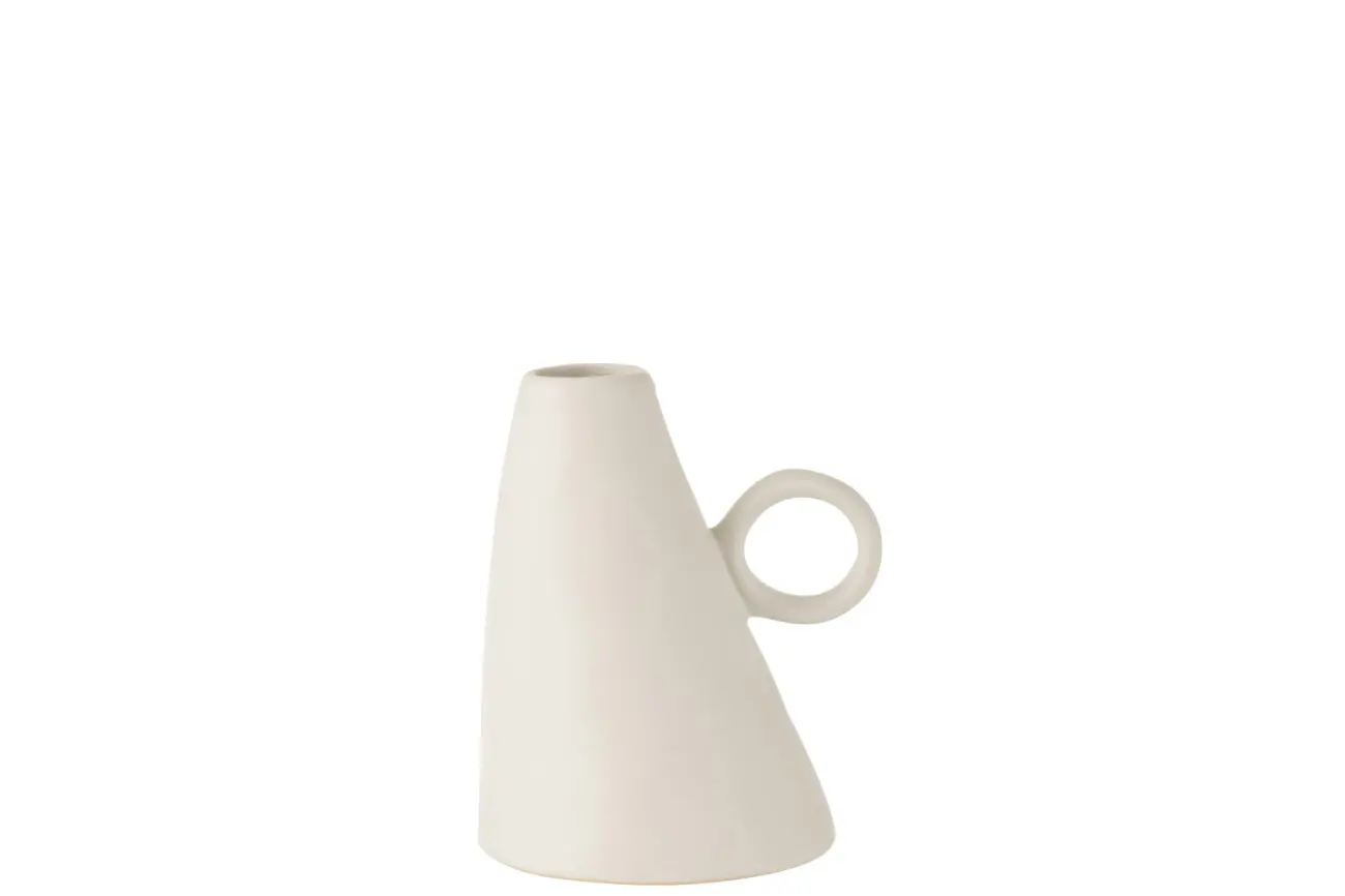 VASE INCLINE CERAMIQUE BLANC