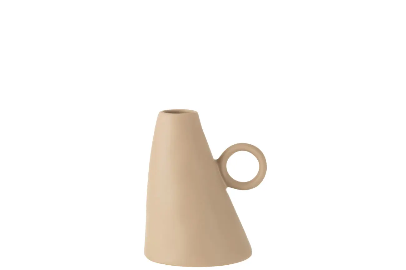 VASE INCLINE CERAMIQUE BEIGE
