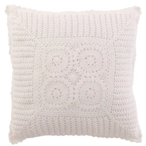 Coussin dentelles Bano - Coton - Blanc 44x44