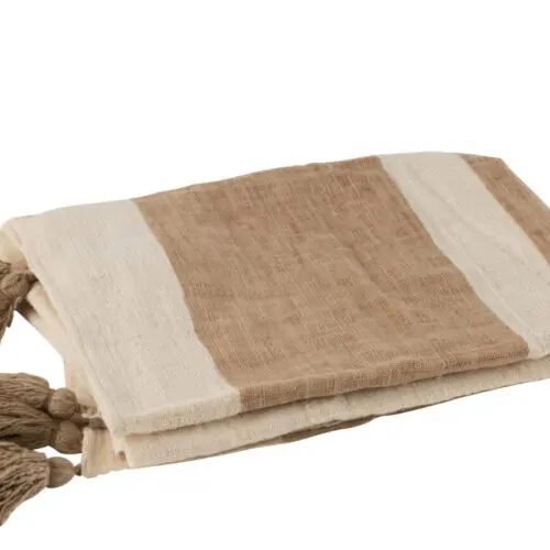 PLAID PLAGE RAYURE COTTON TAUPE