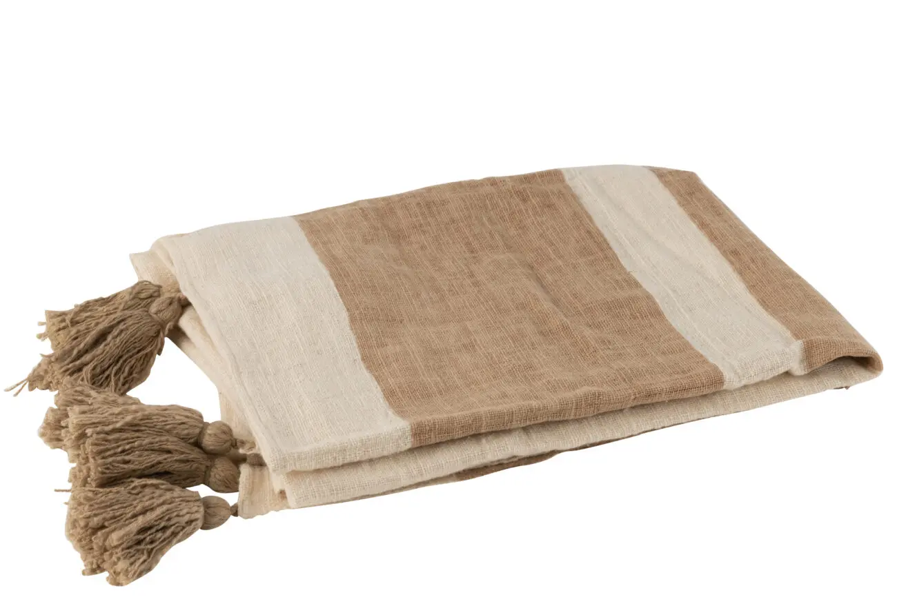PLAID PLAGE RAYURE COTTON TAUPE