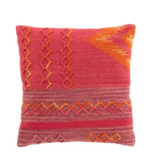 Coussin Etnica - Coton - Rose/violet 44,5x44,5