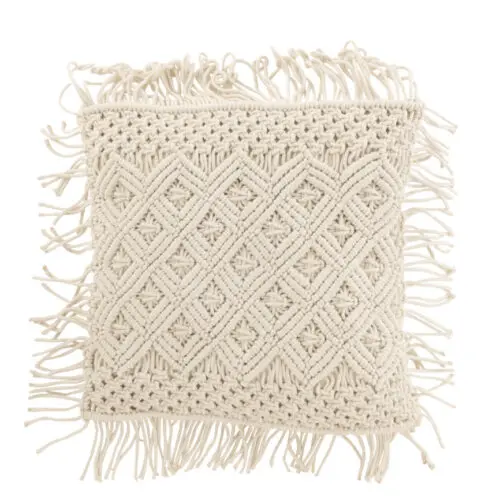 Coussin carré Pinto - Coton - Blanc cassé 62x62