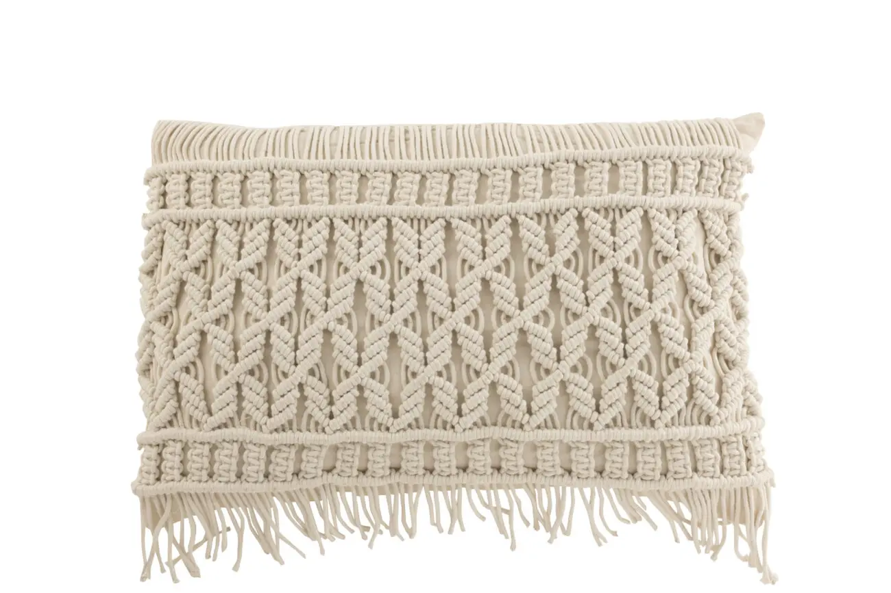 Coussion rectangle Cinka - Coton - Blanc cassé 60x37,5