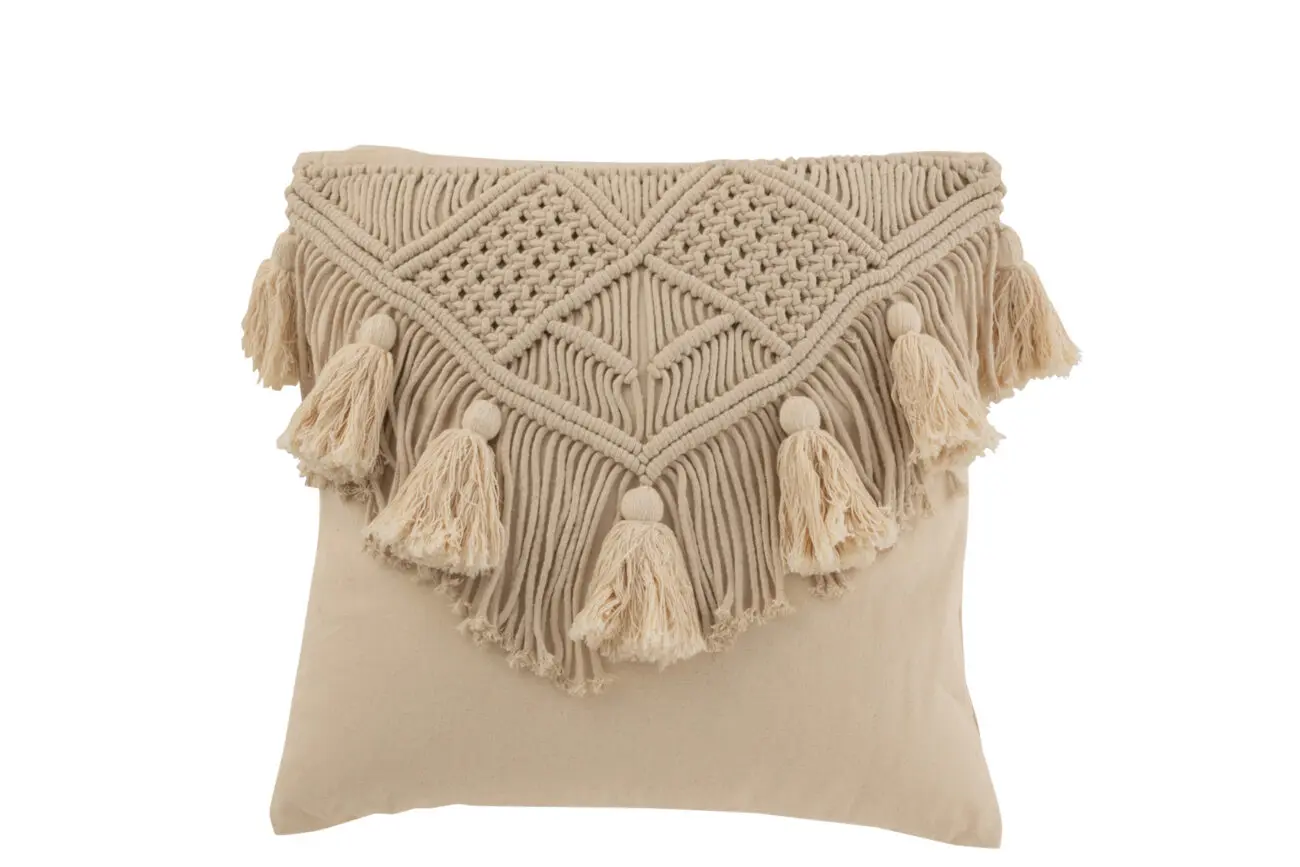 Coussin cosy Baco - Coton - Beige 45x45
