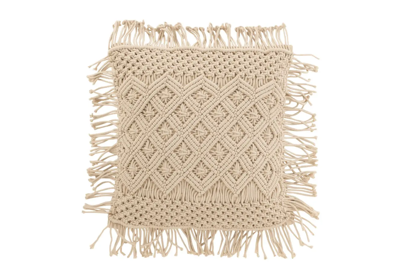 Coussin carré Losa - Coton - Beige 48x48