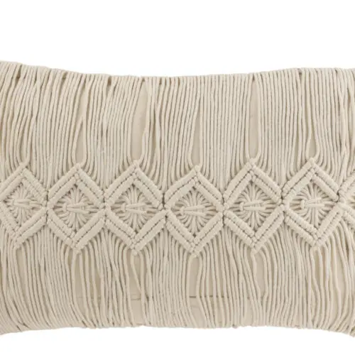 Coussin macramé Linea - Coton - Beige 74x36