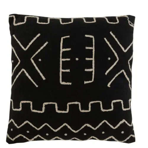 Coussin graphiques Grafi - Coton - Noir/beige 43x43