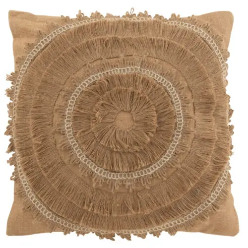 Coussin COUSSIN BRUNO CARRE JUTE/COTON MARRON