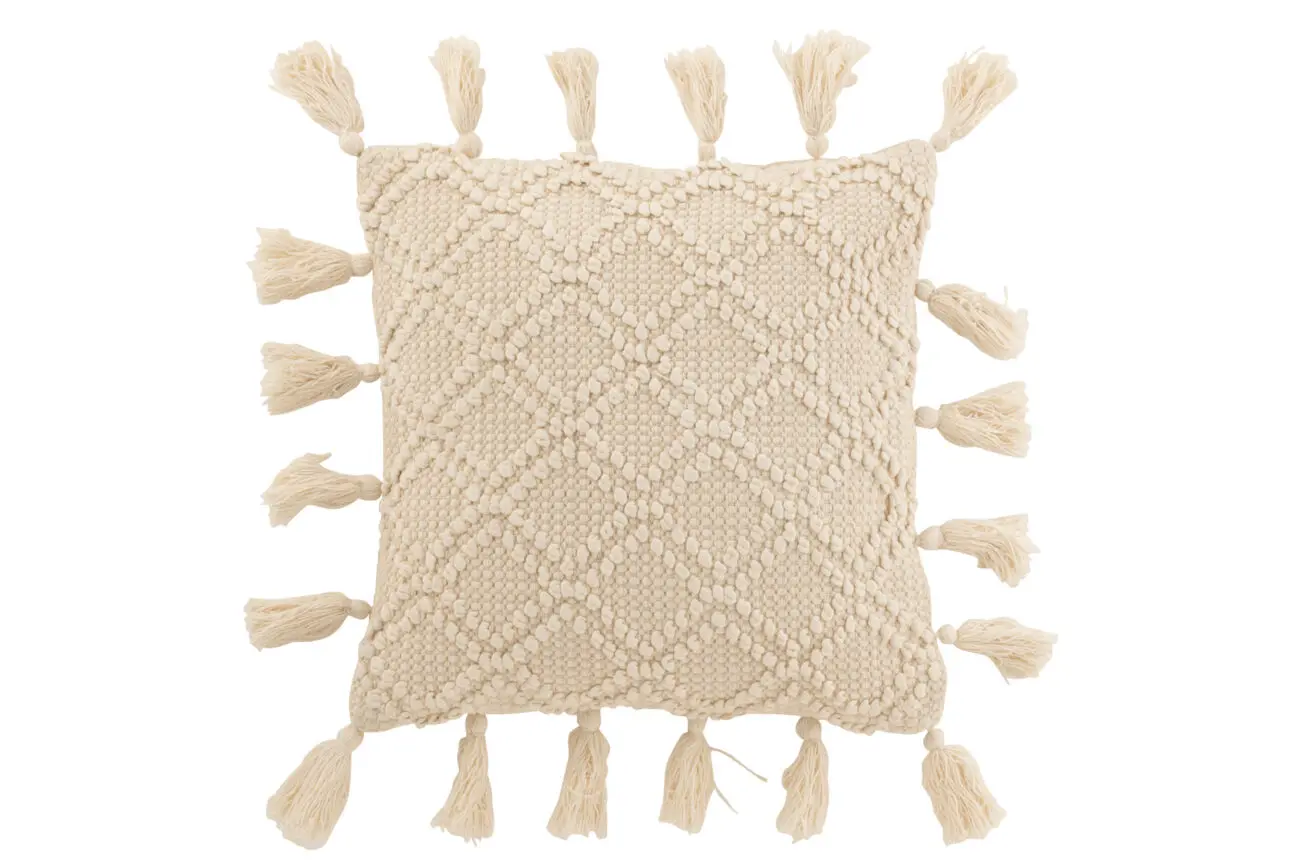 Coussin losanges Ariel - Coton - Beige 48x48