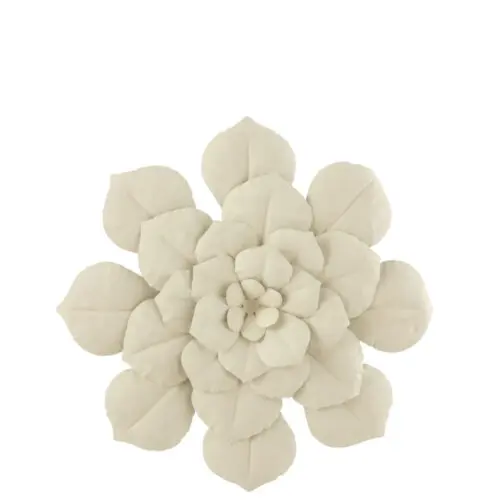 DECO MURALE FLEURS EN METAL BLANC SMALL