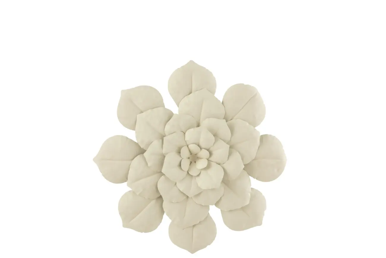 DECO MURALE FLEURS EN METAL BLANC SMALL