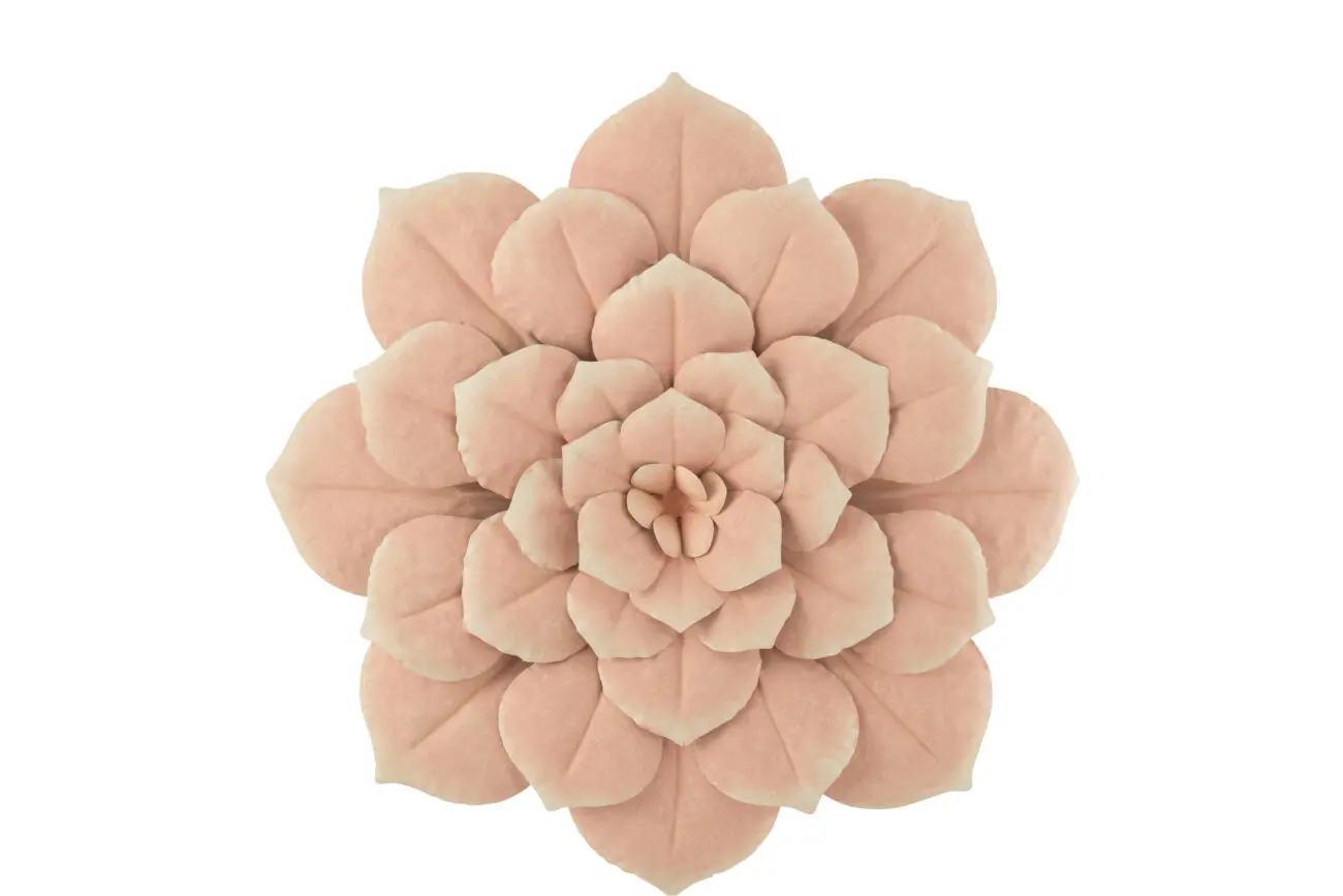 DECO MURALE FLEURS EN METAL ROSE LARGE